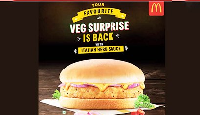 Veg Surprise Burger makes a comeback to McDonald’s India – North and East menu